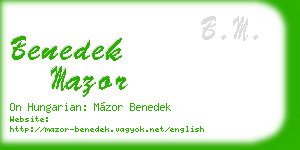 benedek mazor business card